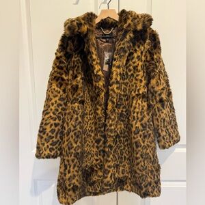 J. Crew Leopard Print Faux Fur Coat
